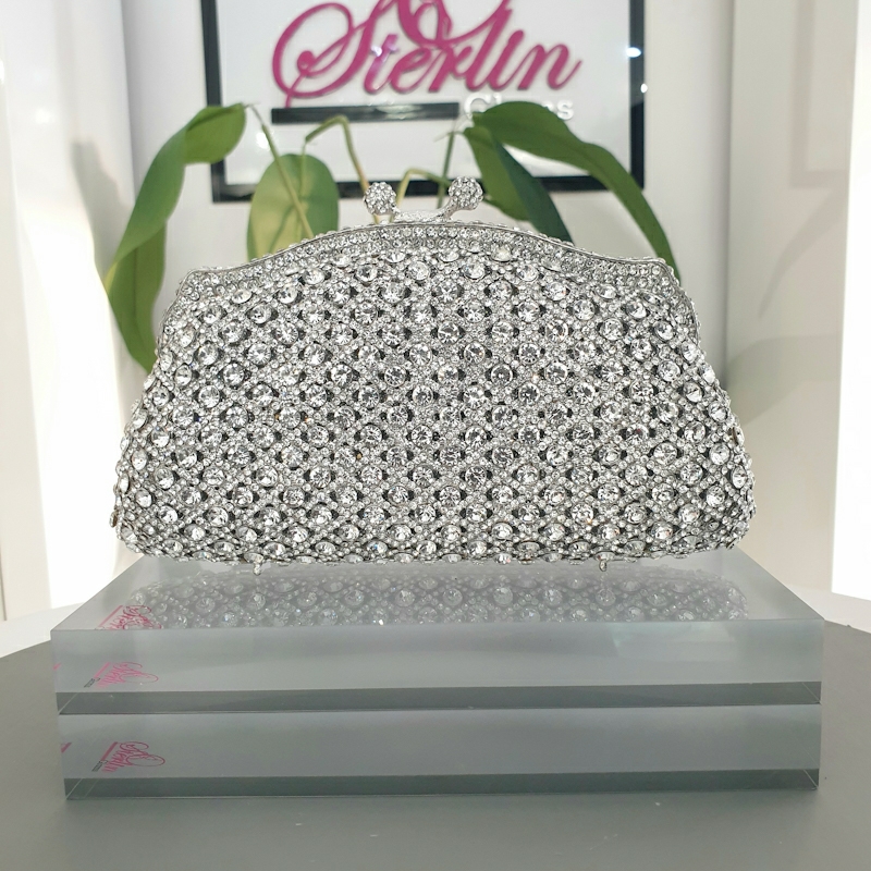 303-2016 Hive Clasp Clutch(Clear_Silver)(Existing)