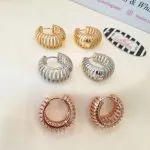 Laser Cut Stoned Earrings