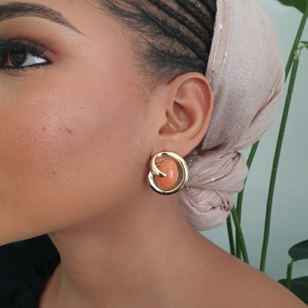 Coral Gold Earrings