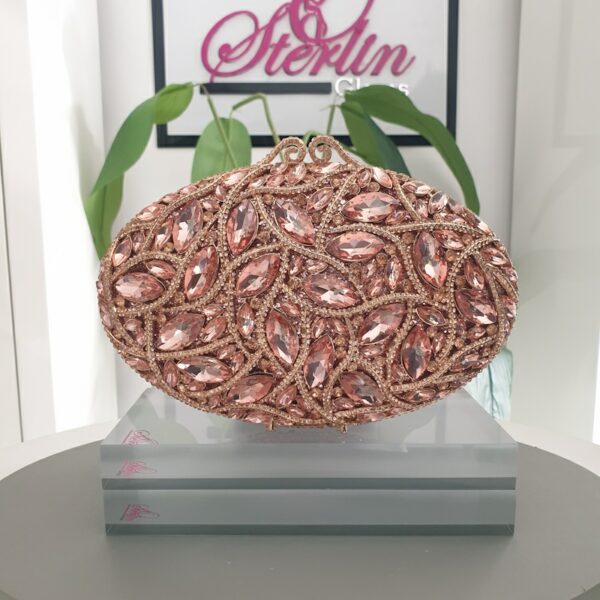 Oval Crystal Clutch