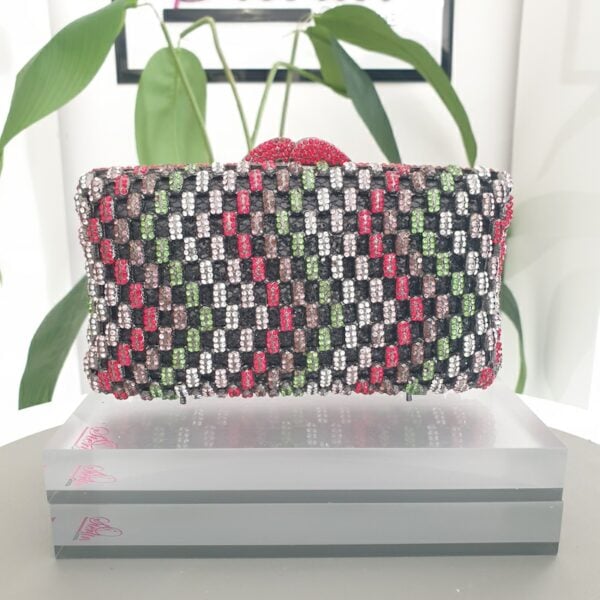 Multi Colour Crystal Clutch