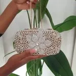 Gold Petal Crystal Clutch