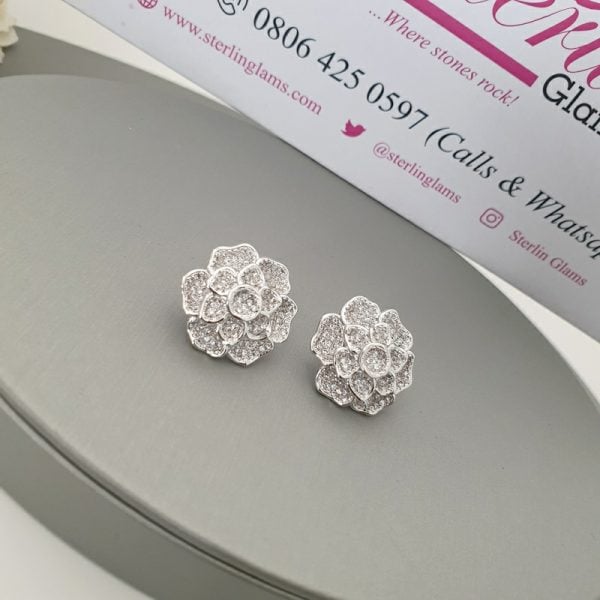 Silver Flower Stud