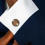 Silver Rose Web Cufflinks