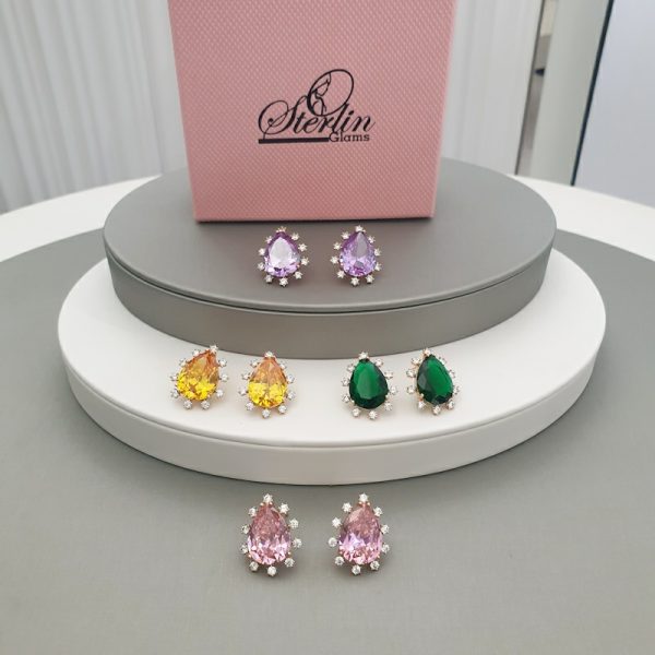 Gold Stone Earrings
