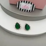 Gold Stone Earrings - Image 3