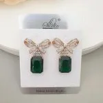 Stone Bow Earrings - Image 4