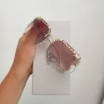 Crystal Rimless Sunglasses - Image 2