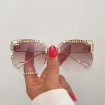 Crystal Rimless Sunglasses - Image 5