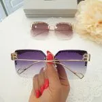 Crystal Rimless Sunglasses - Image 6
