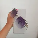 Crystal Rimless Sunglasses - Image 7