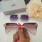 Crystal Rimless Sunglasses - Image 8