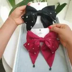 Stoned Bow Hair Clip