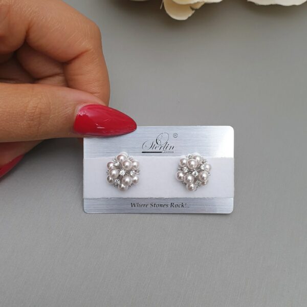 Silver Pearl Cluster Earring