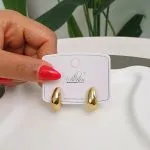 Gold Bevel Earring