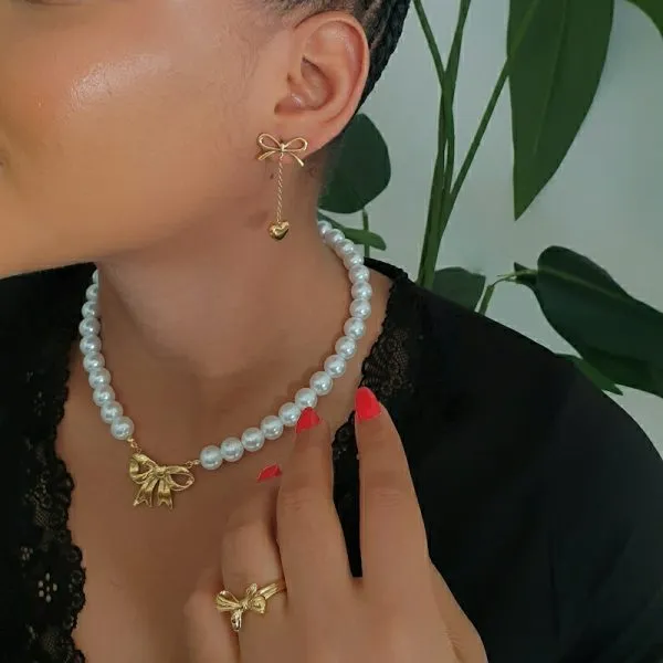 Bow Drop Earring