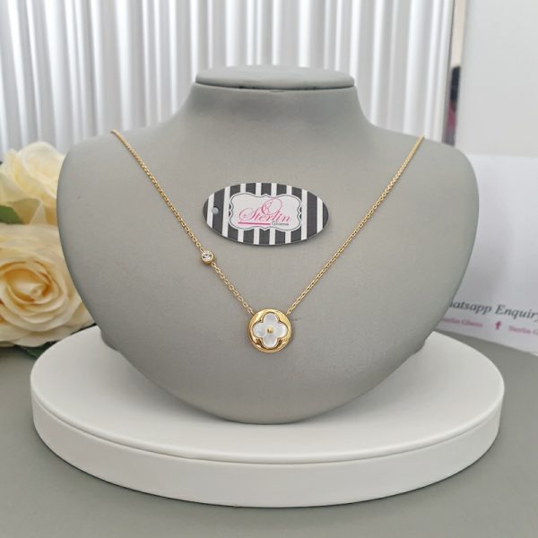 LV Cream on Gold Petal Bracelet