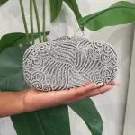 Silver Stone Clutch