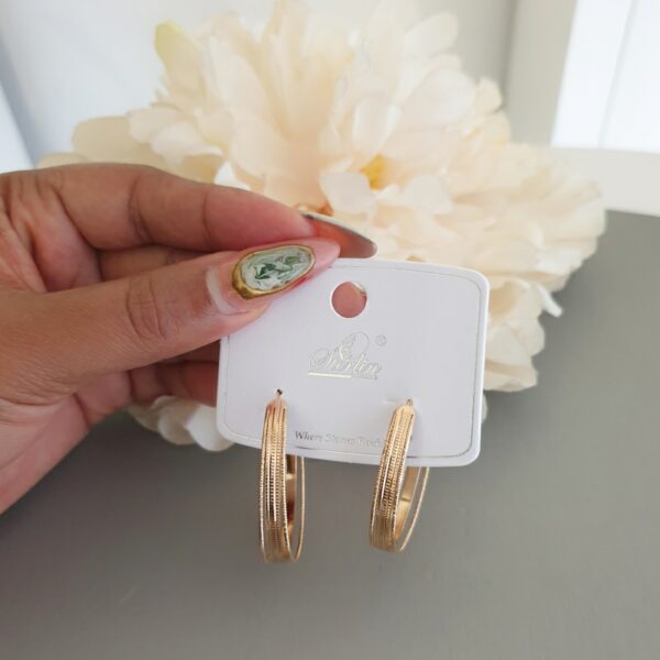 Gold Line Hoop Earring