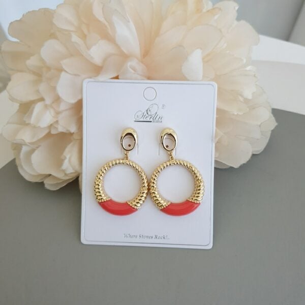 Coral Hoops Earring