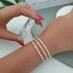 Crystal Petal Link Bangle - Image 2