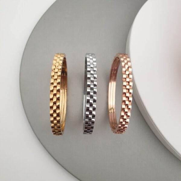 Stainless Steel Grid Bangle