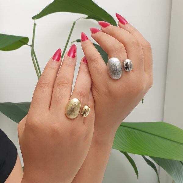 Duo Rough & Shiny Ring