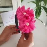 Double Petal Pearl Alice Band - Image 2