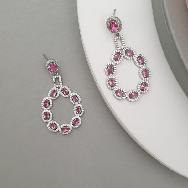 Purple Round Pearl Earrings