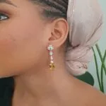 Cube Drop Flora Earrings - Image 2