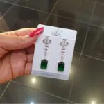 Cube Drop Flora Earrings