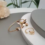 Polished Leaf Open Bangle