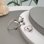 Polished Leaf Open Bangle - Image 2