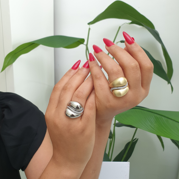 Crystal Laced Cup Rings