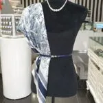 Blue Solitude 100% Silk Scarf