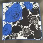 Petal Blue/Black 100% Silk Scarf - Image 2