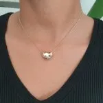 Gold-Tone Bean Pave Necklace