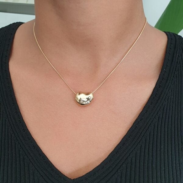 Gold-Tone Bean Pave Necklace