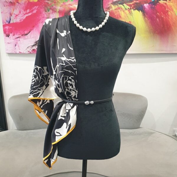 Ivory Edge Pattern Scarf