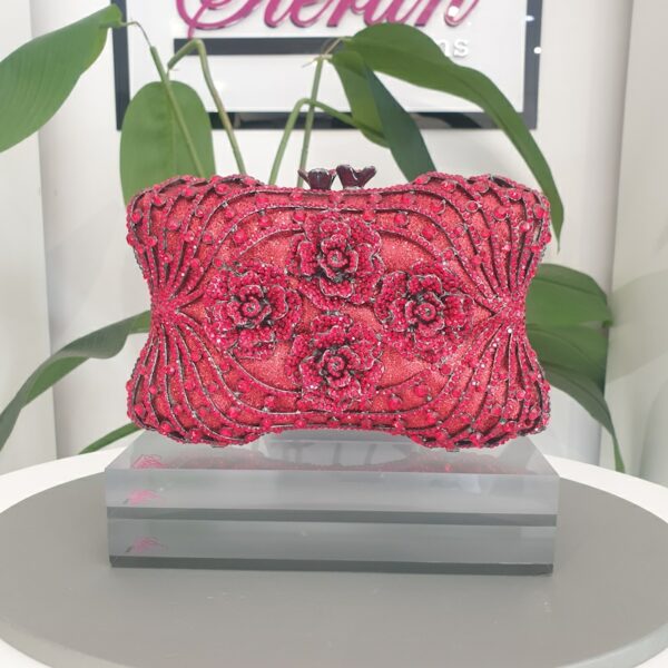Red Quad Crystal Clutch